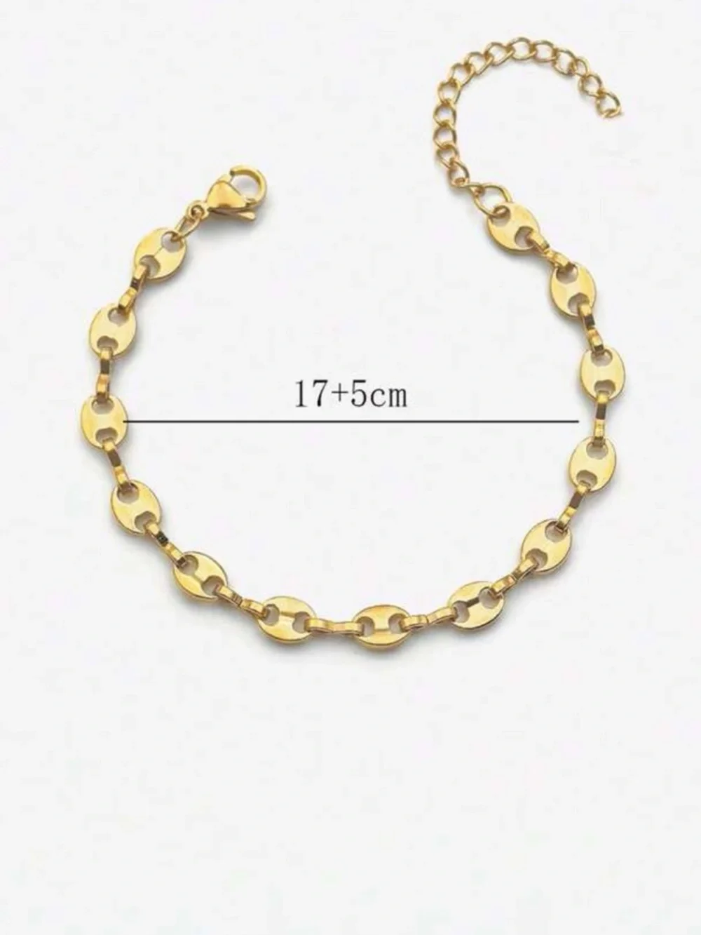 Anthropologie Polished Gold Link Disc Bracelet
